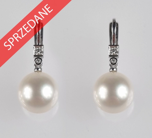 Kolczyki z diamentami perłami
, antyki Warszawa, skup antyków, dawna biżuteria, antyki, Galeria Żak