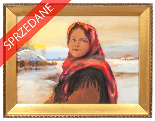 Czesław Noakowski „Portret góralki”, 1932 r. , antyki, galeria żak, malarstwo polskie, dzieła sztuki