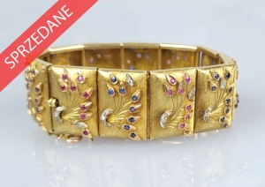 Złota bransoleta, Vendorafa Lombardi, Valenza, Włochy, ok. 1960 r.