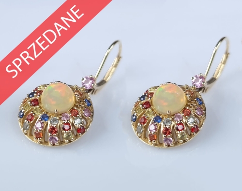 Kolczyki z opalami, antyki Warszawa, skup antyków, dawna biżuteria, antyki, Galeria Żak