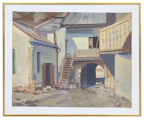 Unknown painter "City alley", antique Warsaw, antique paintings, Galeria Żak, art, antiques