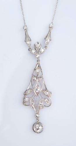 Art deco diamonds necklace, antique Warsaw, jewelry, old jewelry, Galeria Żak, art, antiques