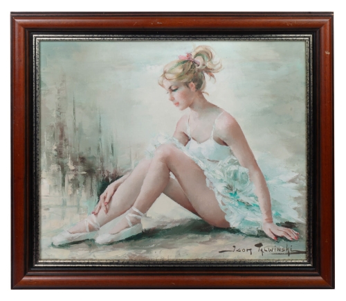 Igor Talwiński “Przed występem”, antyki Warszawa, skup antyków, dawne malarstwo, malarstwo aukcyjne, malarstwo polskie, Galeria Żak