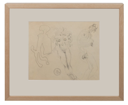 Franciszek Starowieyski "Composition with a female nude"  , antique Warsaw, antique paintings, Galeria Żak, art, antiques