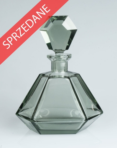 Karafka Art Deco, Moser, Karlsbad, lata 30. XX w., antyki Warszawa, skup antyków, dawne szkła, stare szkła, szkła antyczne, antyki, Galeria Żak