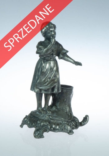 Wykałacznik z dziewczynką, WMF, Niemcy, ok. 1900- 1910 , antyki Warszawa, skup antyków, srebra, dawne srebra, Galeria Żak