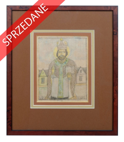 Nikifor Krynicki “Biskup”, antyki Warszawa, skup antyków, dawne malarstwo, malarstwo aukcyjne, malarstwo polskie, Galeria Żak