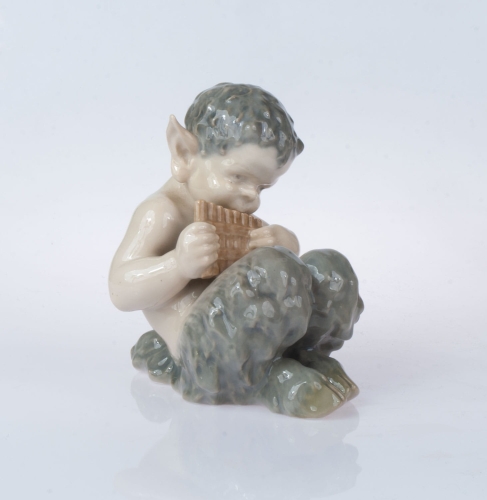 Christian Thomsen "Faun grający na fletni pana", Royal Copenhagen, 1923-1934 r. , antyki Warszawa, skup antyków, porcelana, stara porcelana, Galeria Żak