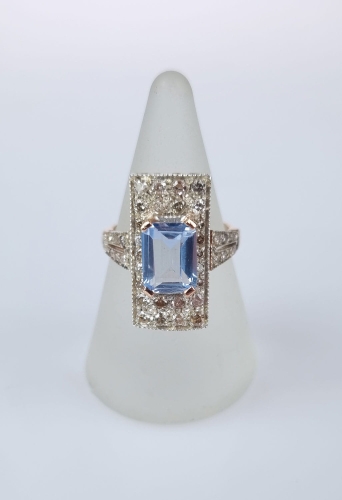 Ring with topaz and diamonds, antique Warsaw, jewelry, old jewelry, Galeria Żak, art, antiques