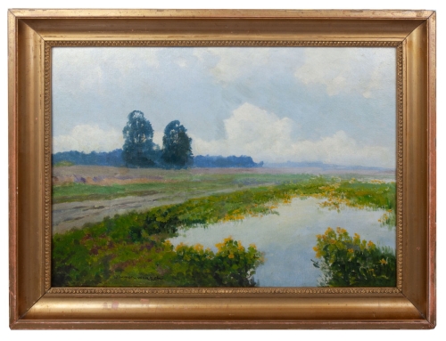 Wiktor Korecki “Summer landscape"  , antique Warsaw, antique paintings, Galeria Żak, art, antiques