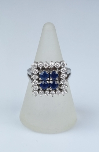 Sapphire and diamonds ring, antique Warsaw, jewelry, old jewelry, Galeria Żak, art, antiques