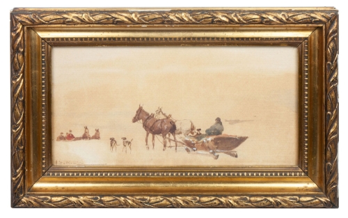 Adam Setkowicz „W drodze”, antyki Warszawa, skup antyków, dawne malarstwo, malarstwo aukcyjne, malarstwo polskie, Galeria Żak