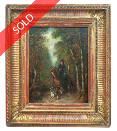 Georges Joannin “In the park”, antique Warsaw, antique paintings, Galeria Żak, art, antiques