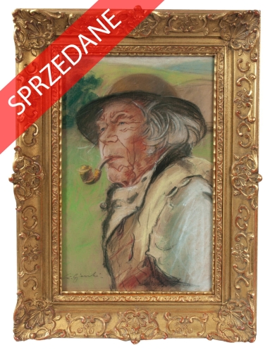 Stanisław Górski "Portret górala"antyki Warszawa, skup antyków, dawne malarstwo, malarstwo aukcyjne, malarstwo polskie, Galeria Żak