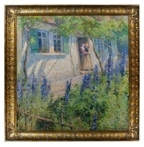 Otto Pippel “Home in Planegg” 1913   , antique Warsaw, antique paintings, Galeria Żak, art, antiques