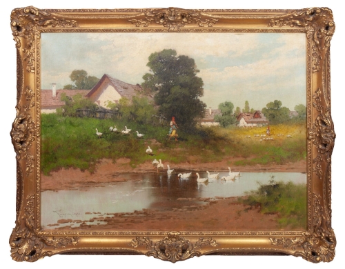 Laszlo-Neogrady-„Girl-with-the-gooses--,-antique-Warsaw,-antique-paintings,-Galeria-Zak,-art,-antiques.jpg