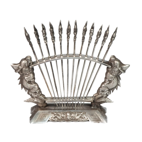 Set for serving snacks, Vietnam, half 20th century, antique Warsaw, silver, old silver, Galeria Żak, art, antiques