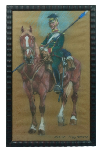 Albin Tippmann “Rifleman on horse” 1933 , antique Warsaw, antique paintings, Galeria Żak, art, antiques
