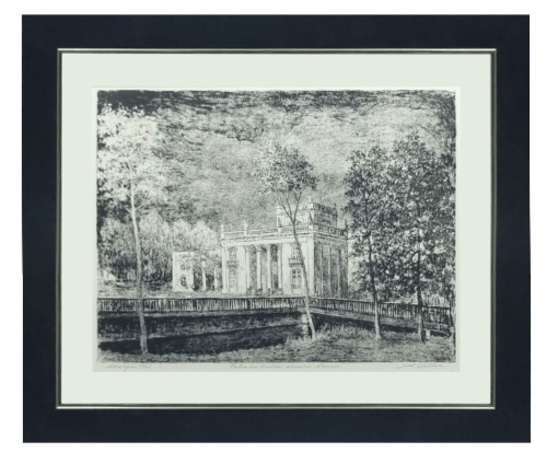 Aleksander Sołtan "Pałac na Wodzie, Łazienki, Warszawa”, antyki Warszawa, skup antyków, dawne malarstwo, malarstwo aukcyjne, malarstwo polskie, Galeria Żak