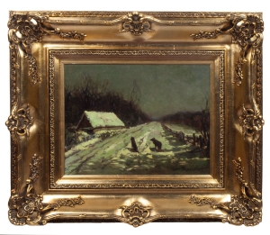Wiktor Korecki “Winter landscape with wolves” 