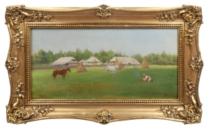 Stanisław Fabijański “Summer landscape with horses” 1898 