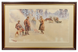 Józef Gądek "At the campfire"