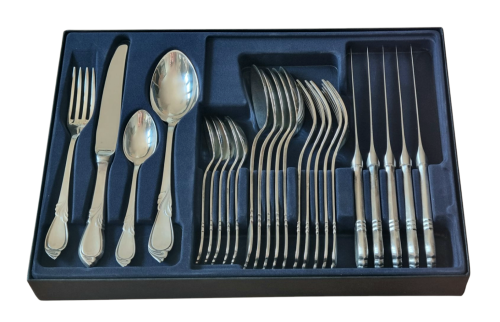 Cutlery set, Rapsodia, Hefra, Poland, Warsaw, second half 20th century, antique Warsaw, silver, old silver, Galeria Żak, art, antiques