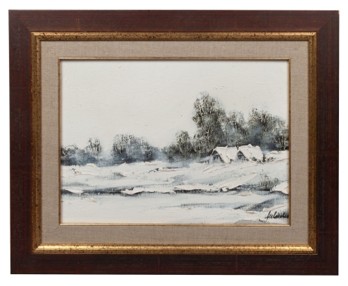 Lech Jakubiak “Winter landscape”  , antique Warsaw, antique paintings, Galeria Żak, art, antiques