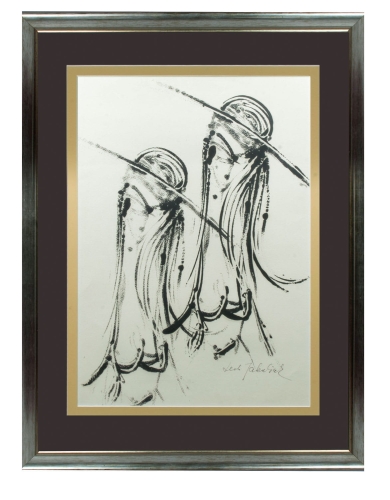 Lech Jakubiak “Ladies in hats”, antique Warsaw, antique paintings, Galeria Żak, art, antiques