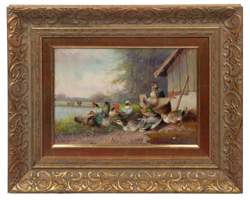 Max Hänger "Fowl”  , antique Warsaw, antique paintings, Galeria Żak, art, antiques