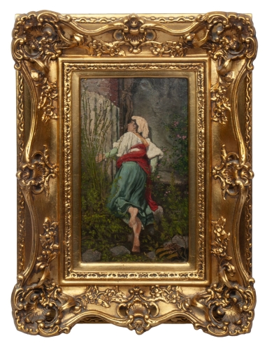 Antoni Józef Podbielski “Rzymska pielgrzymka” , antyki Warszawa, skup antyków, dawne malarstwo, malarstwo aukcyjne, malarstwo polskie, Galeria Żak
