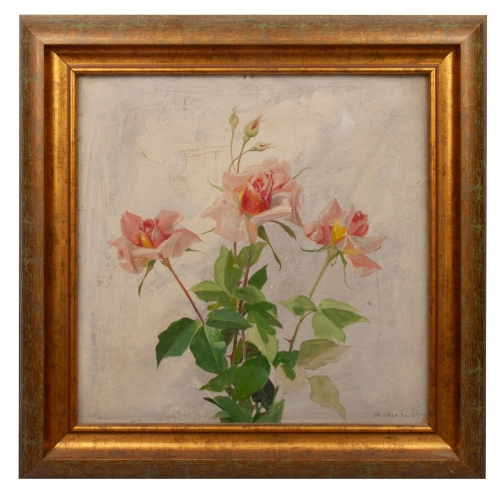 Wacław Chodkowski “Roses”, 1948   , antique Warsaw, antique paintings, Galeria Żak, art, antiques
