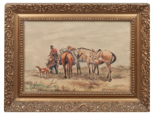 W. Bitkowski “Rest”  , antique Warsaw, antique paintings, Galeria Żak, art, antiques