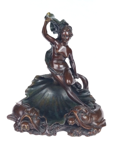 Wacław Szczeblewski "Nereid" - card holder, antique Warsaw, decorative objects, antique home decorations, Galeria Żak, sculptures