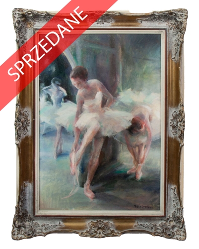 Miroslava Vrbová-Štefková "Tancerki", antyki Warszawa, skup antyków, dawne malarstwo, malarstwo aukcyjne, malarstwo polskie, Galeria Żak