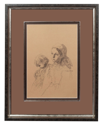 Józef Chełmoński "Mother", 1903   , antique Warsaw, antique paintings, Galeria Żak, art, antiques