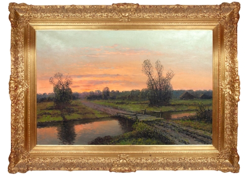 Wiktor Korecki “Sunset”  , antique Warsaw, antique paintings, Galeria Żak, art, antiques
