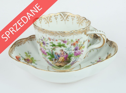 Filiżanka, Miśnia, XIX w., antyki Warszawa, skup antyków, porcelana, stara porcelana, Galeria Żak