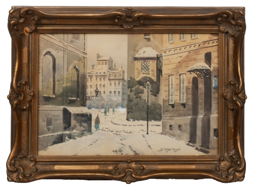 Z. Węgliński  “Stare Miasto w Warszawie”, antyki Warszawa, skup antyków, dawne malarstwo, malarstwo aukcyjne, malarstwo polskie, Galeria Żak