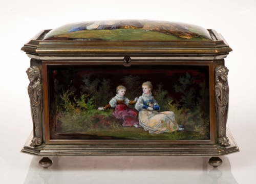 Casket, Lévy Coblentz, Limoges, second half of the 19th century , antique Warsaw, antique home decorations, Galeria Żak, art