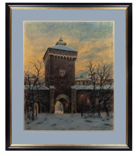 Stanisław Mazurkiewicz “St. Florian's Gate - Krakow” , antique Warsaw, antique paintings, Galeria Żak, art, antiques