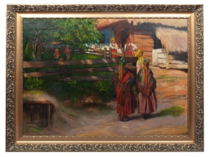 Circle of Włodzimierz Tetmajer “In front of the hut in Bronowice”, circa 1920 