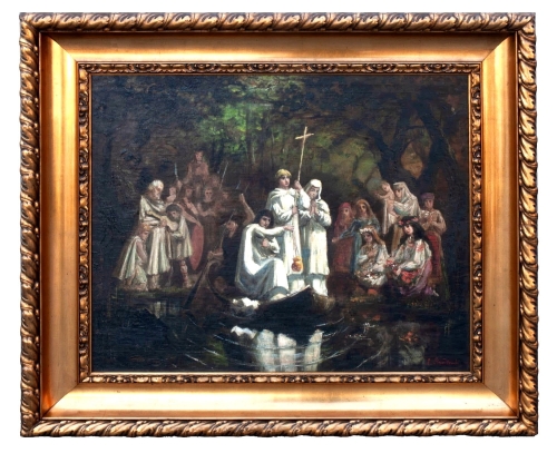 Ludomir Szpadkowski “Wigilia św. Jana”, antyki Warszawa, skup antyków, dawne malarstwo, malarstwo aukcyjne, malarstwo polskie, Galeria Żak