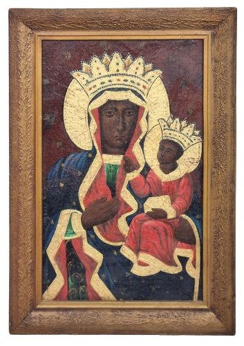 “Black Madonna of Częstochowa” 19th century  , antique Warsaw, antique paintings, Galeria Żak, art, antiques