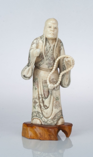 Mnich taoistyczny, Japonia, okres Meiji (1868-1912), antyki Warszawa, skup antyków, sztuka dalekiego wschodu, okimono, antyki, Galeria Żak