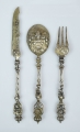 Sztućce "królewskie", XIX w., antyki Warszawa, skup antyków, dawne srebra, stare srebra, srebra antyczne, antyki, Galeria Żak, herb Pogoń