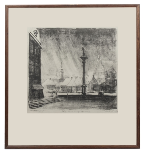 Aleksander Sołtan " Castle Square- Warsaw” 1956   , antique Warsaw, antique paintings, Galeria Żak, art, antiques