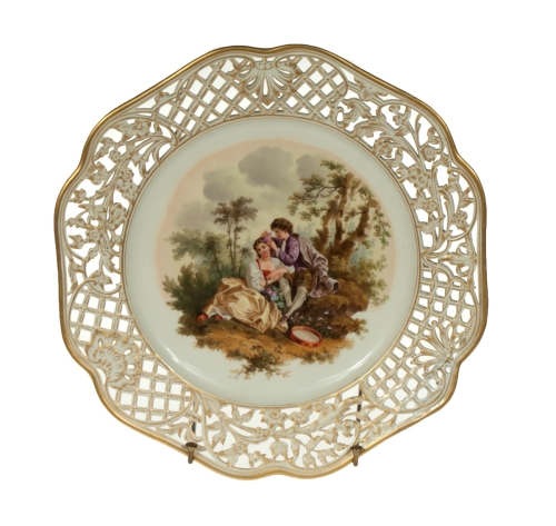 Talerz ozdobny, Berlin, I poł. XIX w., antyki, Galeria Żak, stara porcelana, porcelana, antyki Warszawa