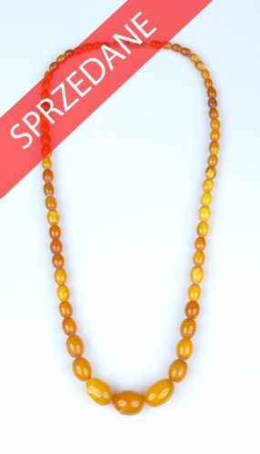 Naszyjnik z bursztynami , antyki Warszawa, skup antyków, dawna biżuteria, antyki, Galeria Żak