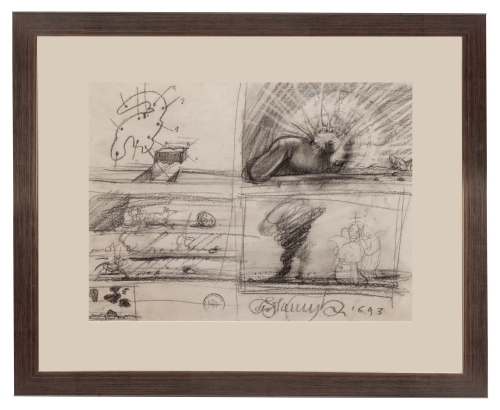 Franciszek Starowieyski “Composition & nudes; double-sided work” 1993   , antique Warsaw, antique paintings, Galeria Żak, art, antiques